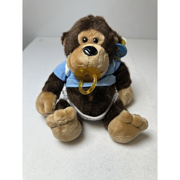Vintage 1985 Baby Hugo 10" Plush Gorilla Monkey w/ Shirt Diaper & Pacifier RARE! - Picture 1 of 9